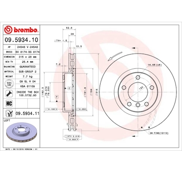 Brzdový kotouč BREMBO 09.5934.10