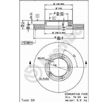 Brzdový kotouč BREMBO 09.6724.10