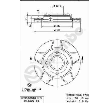 Brzdový kotouč BREMBO 09.6727.77