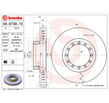 Brzdový kotouč BREMBO 09.6739.10