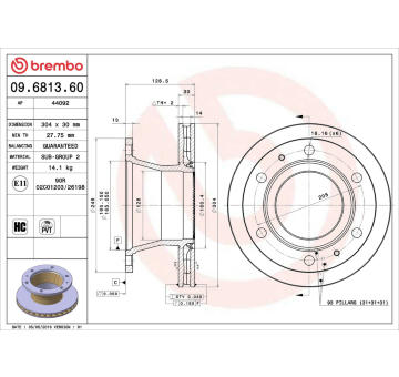 Brzdový kotouč BREMBO 09.6813.60