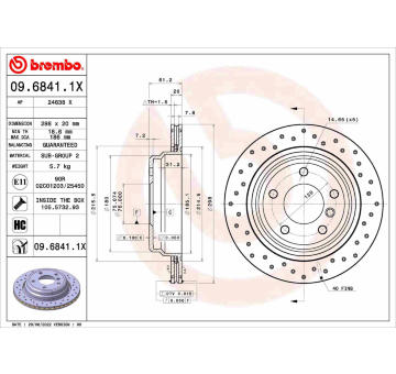 Brzdový kotouč BREMBO 09.6841.1X