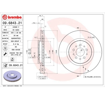 Brzdový kotouč BREMBO 09.6843.21