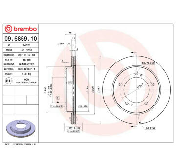 Brzdový kotouč BREMBO 09.6859.10