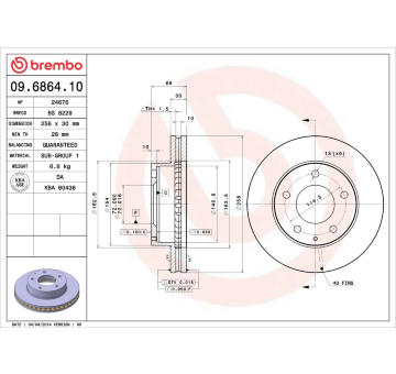 Brzdový kotúč BREMBO 09.6864.10