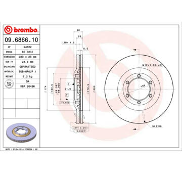 Brzdový kotouč BREMBO 09.6866.10