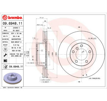 Brzdový kotouč BREMBO 09.6948.11