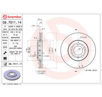 Brzdový kotouč BREMBO 09.7011.11