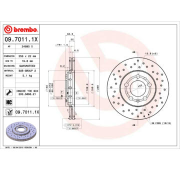 Brzdový kotouč BREMBO 09.7011.1X