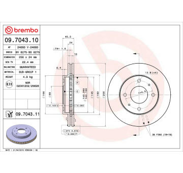 Brzdový kotouč BREMBO 09.7043.11