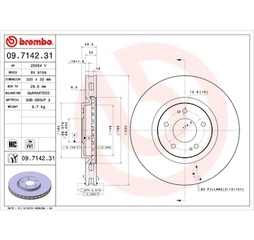 Brzdový kotouč BREMBO 09.7142.31