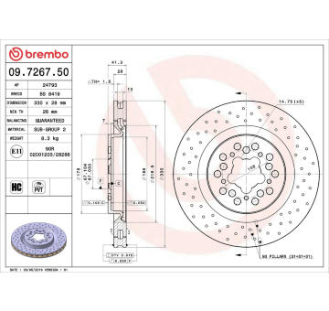 Brzdový kotouč BREMBO 09.7267.50