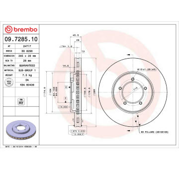 Brzdový kotouč BREMBO 09.7285.10