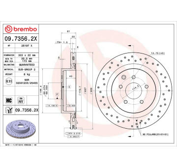 Brzdový kotouč BREMBO 09.7356.2X