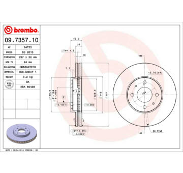 Brzdový kotouč BREMBO 09.7357.10