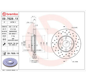 Brzdový kotouč BREMBO 09.7628.1X