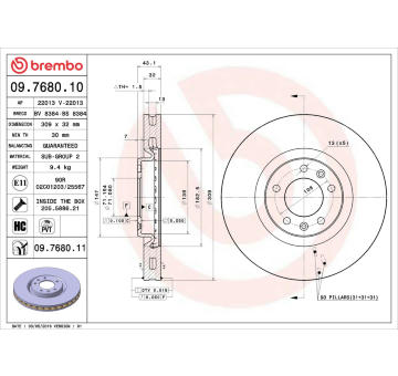 Brzdový kotouč BREMBO 09.7680.10