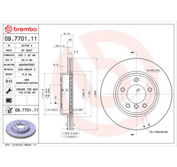 Brzdový kotouč BREMBO 09.7701.11