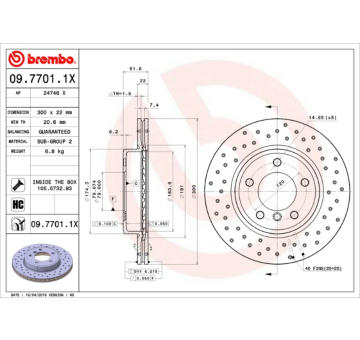 Brzdový kotouč BREMBO 09.7701.1X