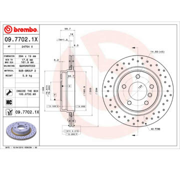 Brzdový kotouč BREMBO 09.7702.1X