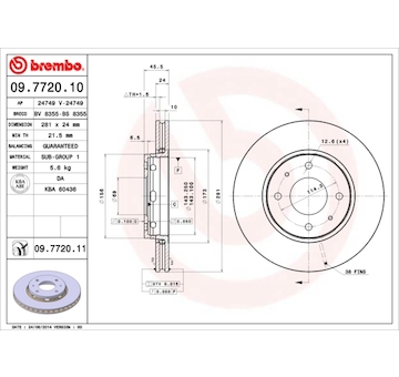 Brzdový kotouč BREMBO 09.7720.10