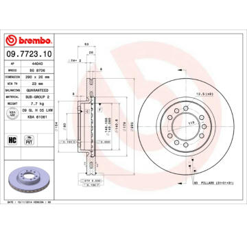 Brzdový kotouč BREMBO 09.7723.10