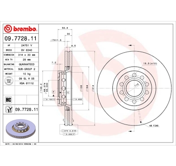 Brzdový kotouč BREMBO 09.7728.11