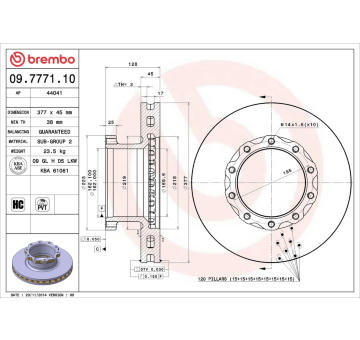Brzdový kotouč BREMBO 09.7771.10