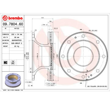 Brzdový kotouč BREMBO 09.7804.60