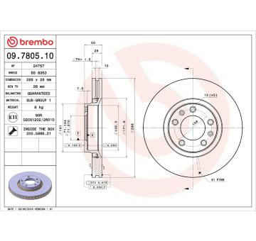 Brzdový kotouč BREMBO 09.7805.10