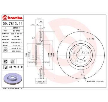 Brzdový kotouč BREMBO 09.7812.11