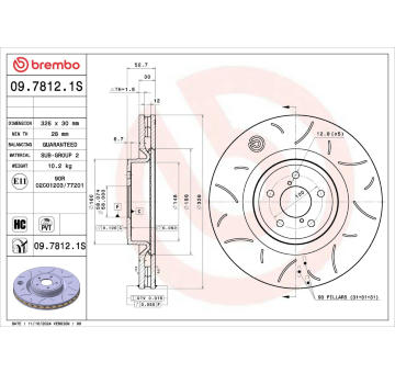 Brzdový kotúč BREMBO 09.7812.1S