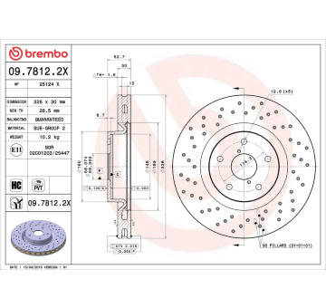 Brzdový kotouč BREMBO 09.7812.2X