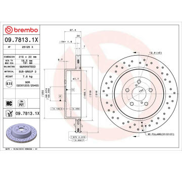 Brzdový kotouč BREMBO 09.7813.1X