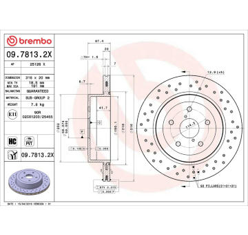 Brzdový kotouč BREMBO 09.7813.2X