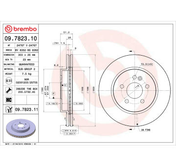 Brzdový kotouč BREMBO 09.7823.10