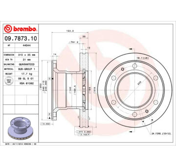 Brzdový kotouč BREMBO 09.7873.10