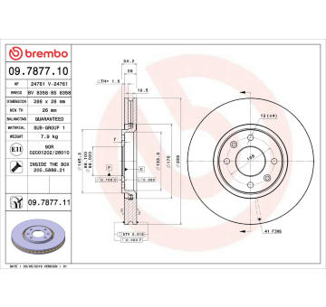 Brzdový kotouč BREMBO 09.7877.11