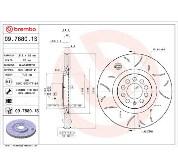Brzdový kotúč BREMBO 09.7880.1S