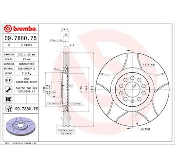 Brzdový kotouč BREMBO 09.7880.75