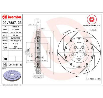 Brzdový kotouč BREMBO 09.7887.33