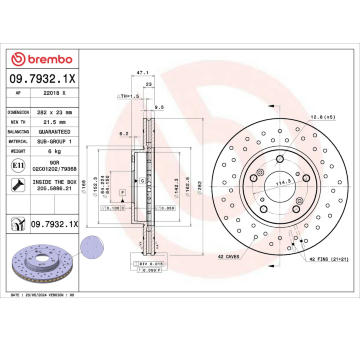 Brzdový kotúč BREMBO 09.7932.1X