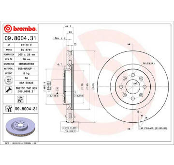 Brzdový kotouč BREMBO 09.8004.31