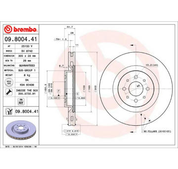 Brzdový kotouč BREMBO 09.8004.41