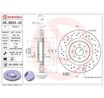 Brzdový kotouč BREMBO 09.8004.4X