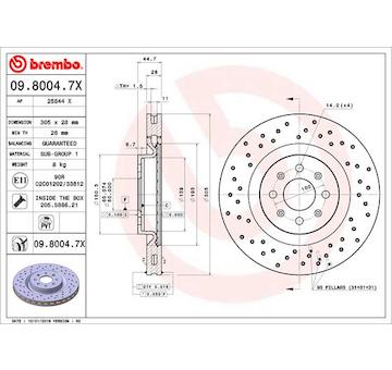 Brzdový kotouč BREMBO 09.8004.7X