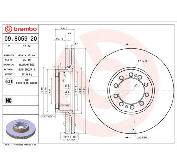 Brzdový kotouč BREMBO 09.8059.20