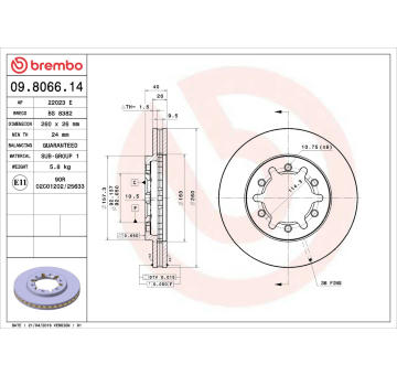 Brzdový kotouč BREMBO 09.8066.14