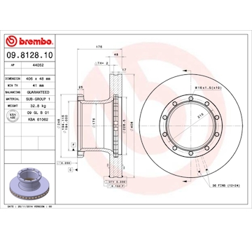 Brzdový kotouč BREMBO 09.8128.10