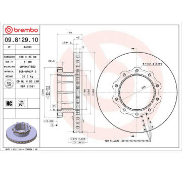 Brzdový kotouč BREMBO 09.8129.10
